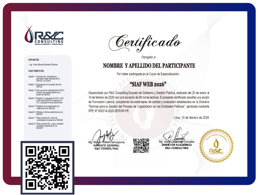 Certificado del curso